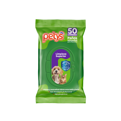 Pañitos Húmedos Petys Limpieza Superior x 50 Und