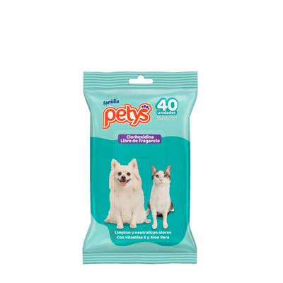 Pañitos Húmedos Petys con clorhexidina