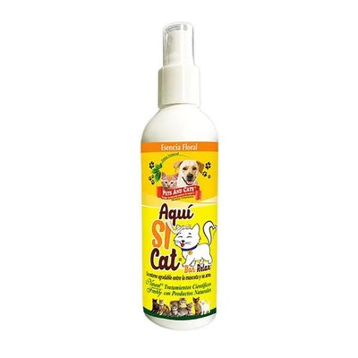 Spray esencia floral Aquí SÍ Cat para mejorar la conducta del gato.