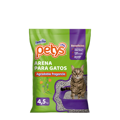 Arena para Gatos Petys 4.5kg - Control de Olores y Menos Polvo