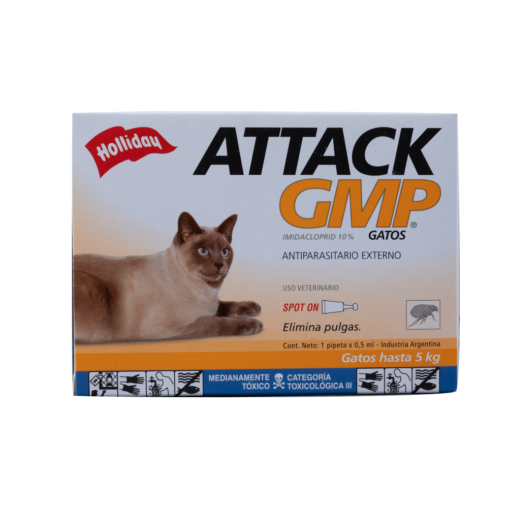 Antiparasitario Externo Para Gatos Attack Gmp x 0,5 ml (hasta 5 kg)