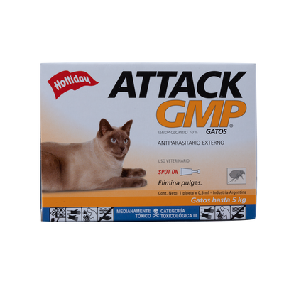Antiparasitario Externo Para Gatos Attack Gmp x 0,5 ml (hasta 5 kg)