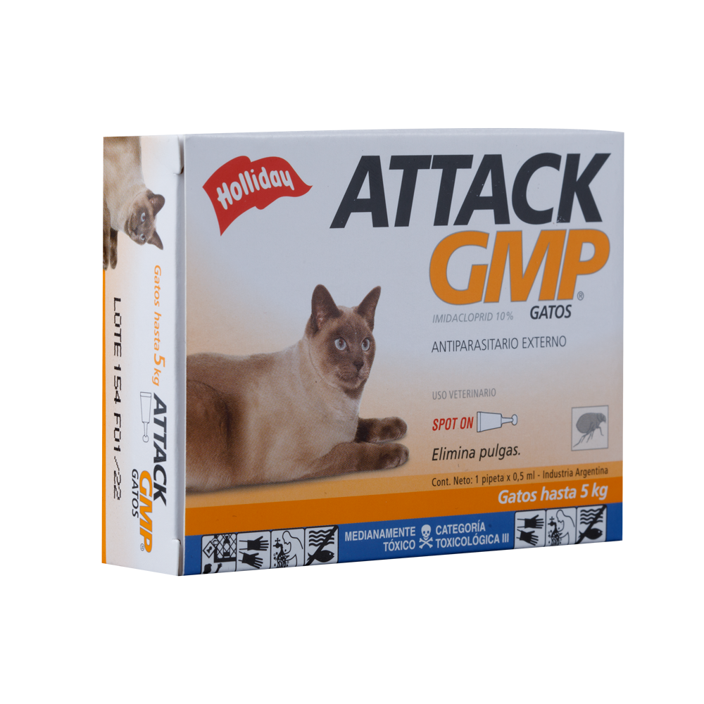 Antiparasitario Externo Para Gatos Attack Gmp x 0,5 ml (hasta 5 kg)