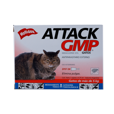 Antiparasitario Externo para Gatos Attack GMP x 0,75ml (Mayor a 5 KG)