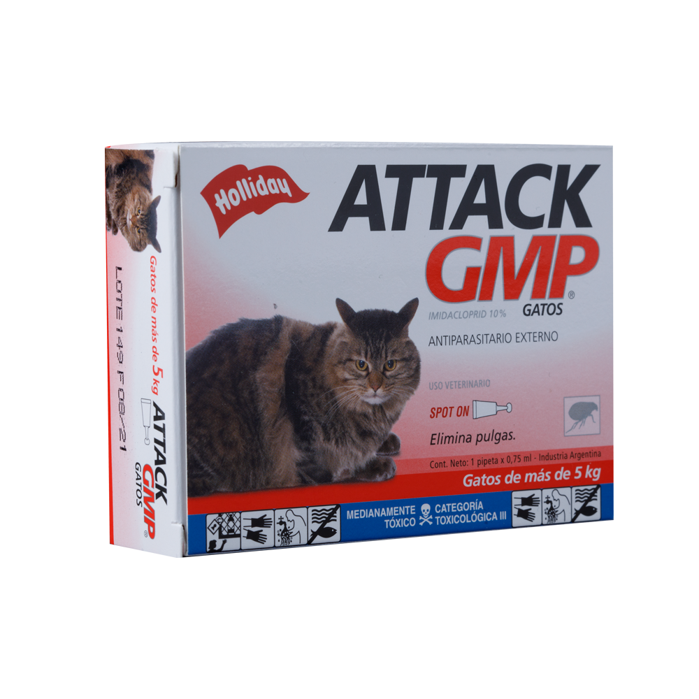Antiparasitario Externo para Gatos Attack GMP x 0,75ml (Mayor a 5 KG)
