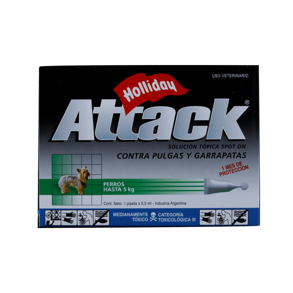 Antiparasitario Externo para Perro Attack x 0,5ml (0 a 5 Kg)