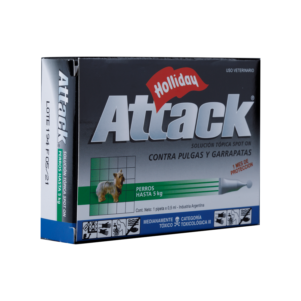 Antiparasitario Externo para Perro Attack x 0,5ml (0 a 5 Kg)