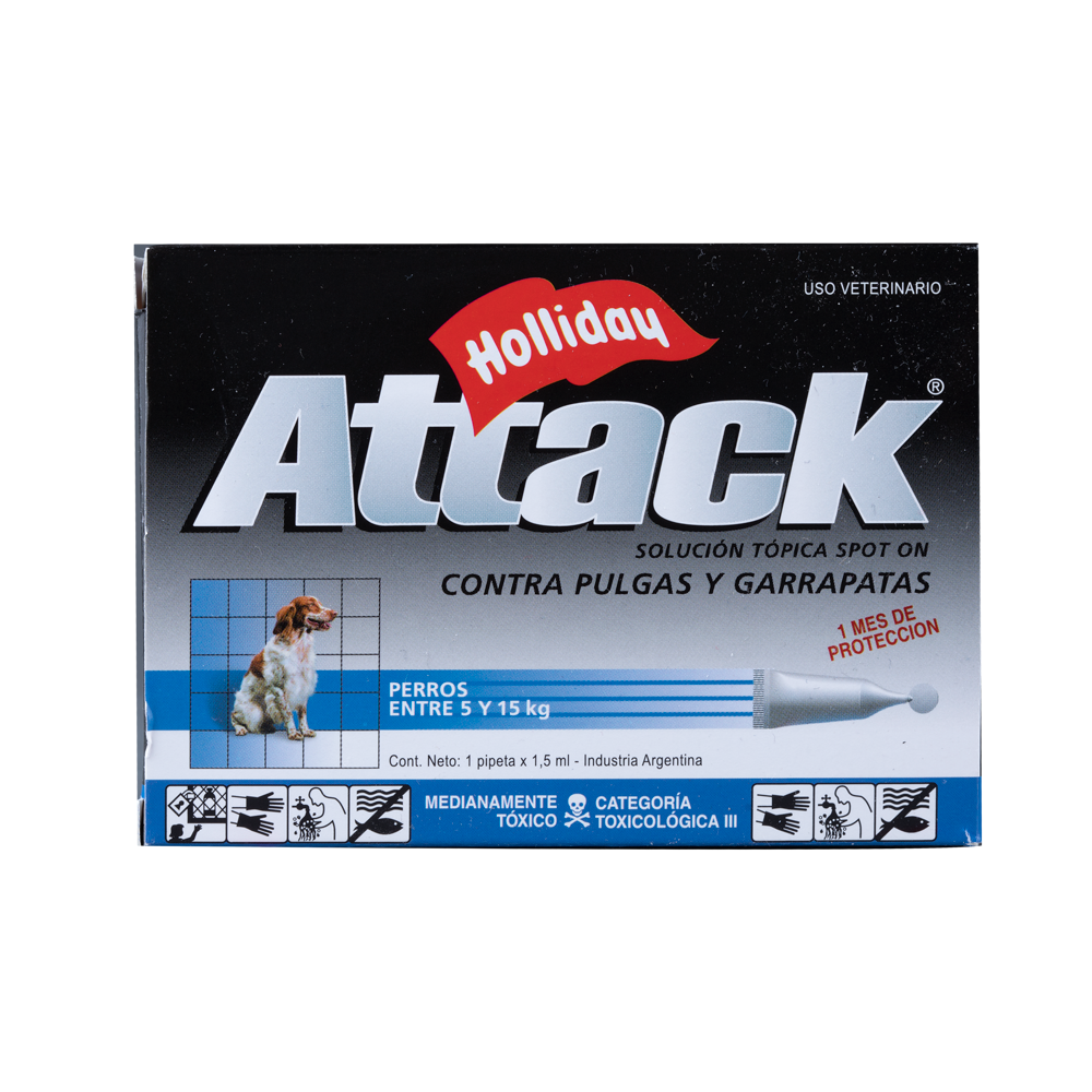 Antiparasitario Externo para Perro Attack x 1,5 ml (5 a 15 Kg)