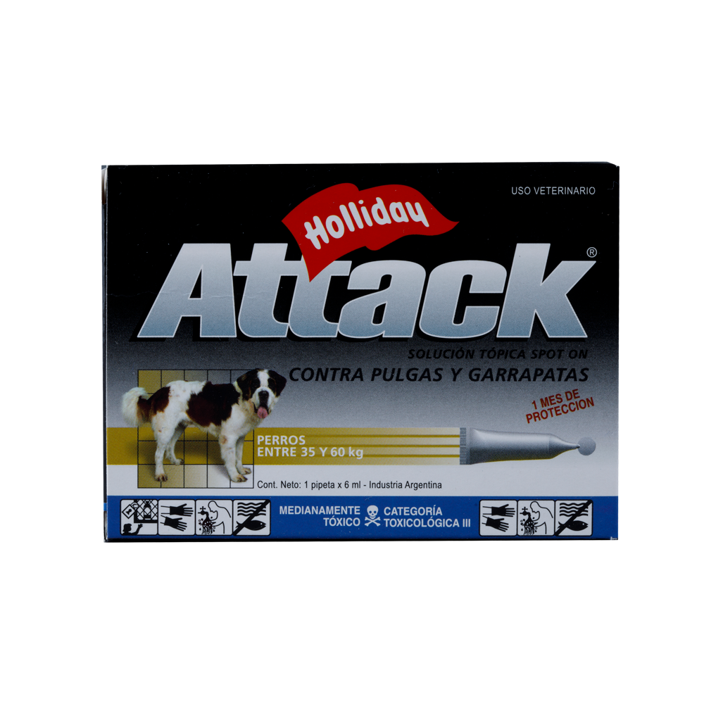 Antiparasitario Externo para Perro Attack x 6 ml (35 a 60 Kg)