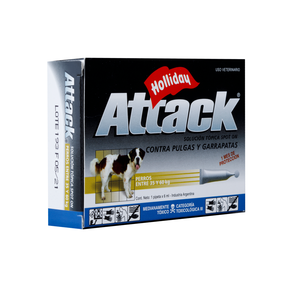 Antiparasitario Externo para Perro Attack x 6 ml (35 a 60 Kg)