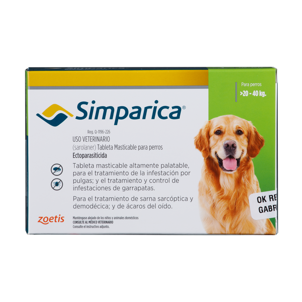 Antiparasitario Externo para Perro Simparica 80 Mg Caja x 1 Tableta