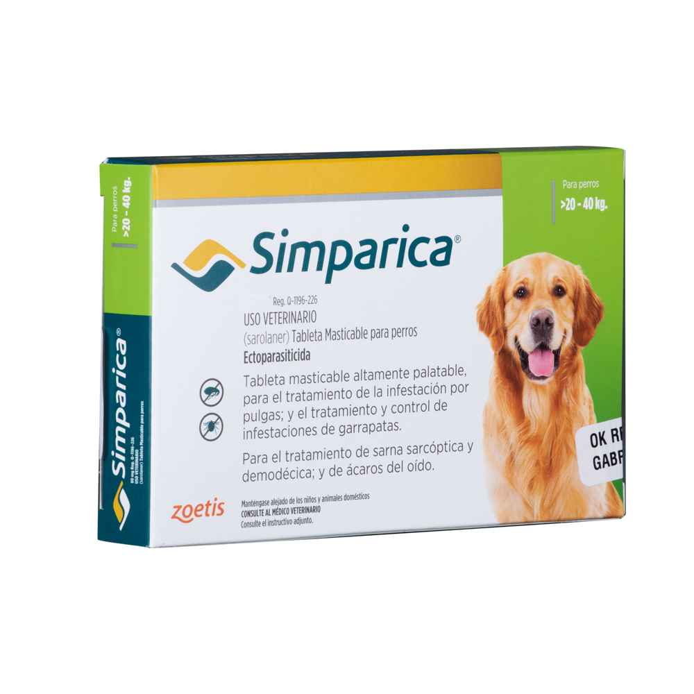 Antiparasitario Externo para Perro Simparica 80 Mg Caja x 1 Tableta