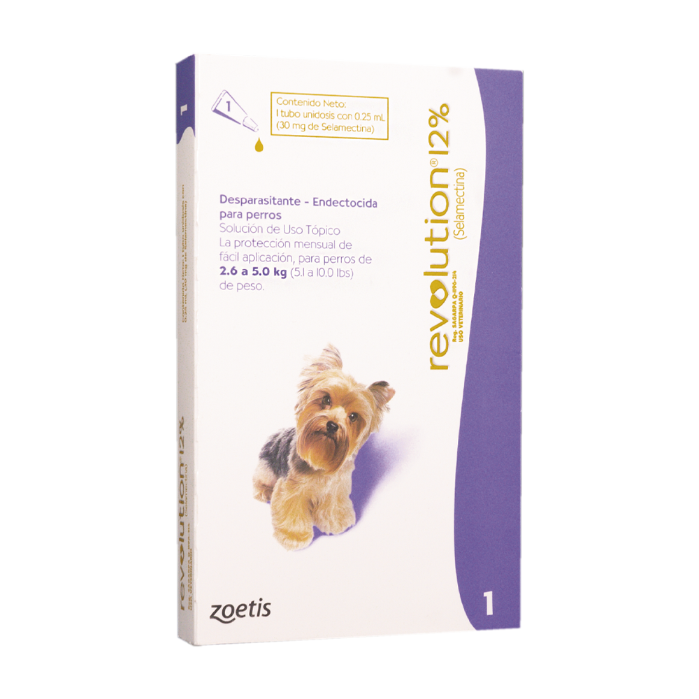 Antiparasitario Revolution Perro 12% x 0,25ml (2,6 a 5 Kg)