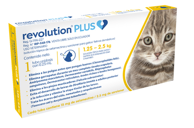 Antiparasitario Revolution Plus Gatos x 0,25ml (1,25 Kg a  2,5 Kg)