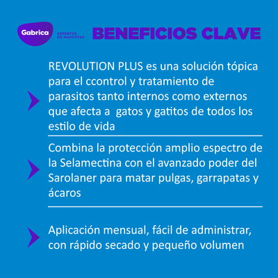Antiparasitario Revolution Plus Gatos x 0,25ml (1,25 Kg a  2,5 Kg)