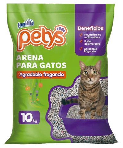Arena para Gatos Petys 10kg - Control de Olores y Menos Polvo
