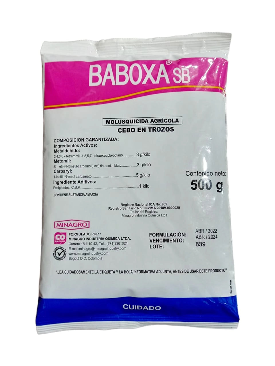 Baboxa SB - Molusquicida Triple Acción 500 gr