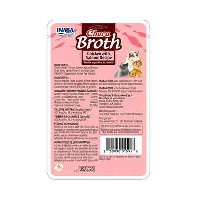 Pouch Churu Broth Chicken Con Salmon Recipe X40Grs