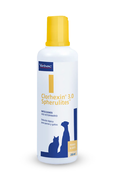 Clorhexin Spherulites 3.0 X 250 ml: Antiséptico para Perros y Gatos de Virbac