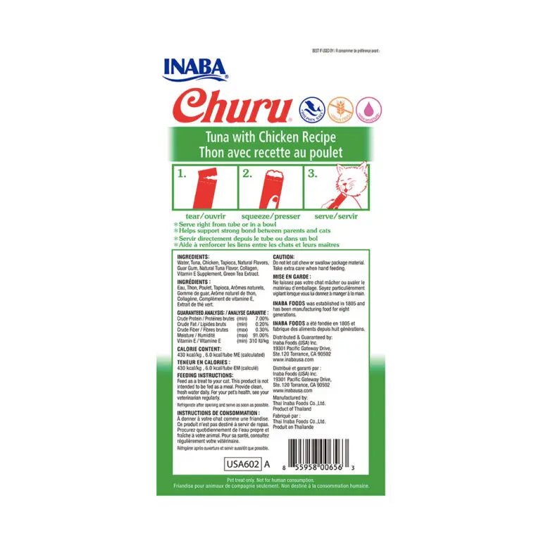 Churu Snack para Gatos Sabor a Pollo y Atún x 4 u