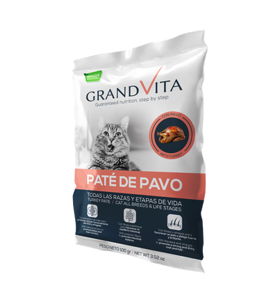 Grand Vita Comida Húmeda Para Gato Paté Pavo 100 Gr
