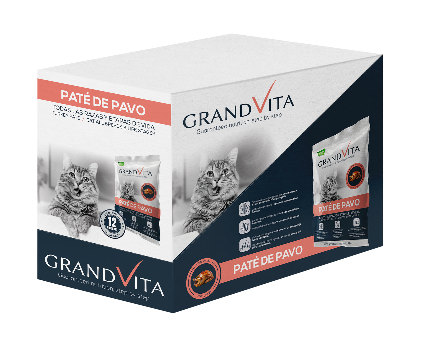 Grand Vita Comida Húmeda Para Gato Paté Pavo 100 Gr