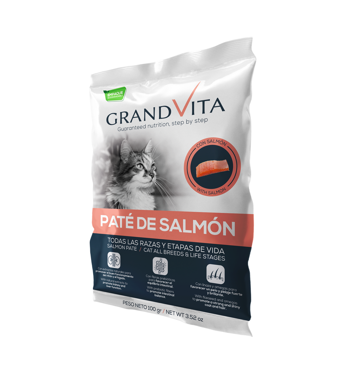 Grand Vita Comida Húmeda para Gato Paté Salmón 100 Gr