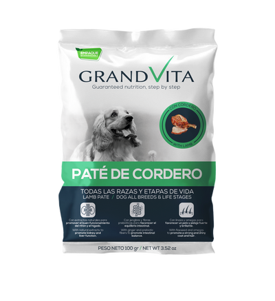 Grand Vita Comida Húmeda para Perro Paté Cordero 100 Gr