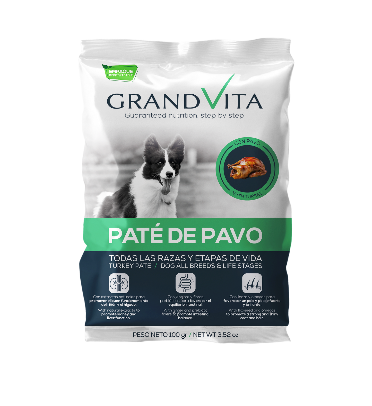 Grand Vita Comida Húmeda para Perro Paté Pavo 100 Gr