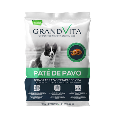 Grand Vita Comida Húmeda para Perro Paté Pavo 100 Gr