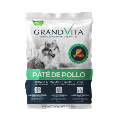 Grand Vita Comida Húmeda para Perro Paté Pollo 100 Gr