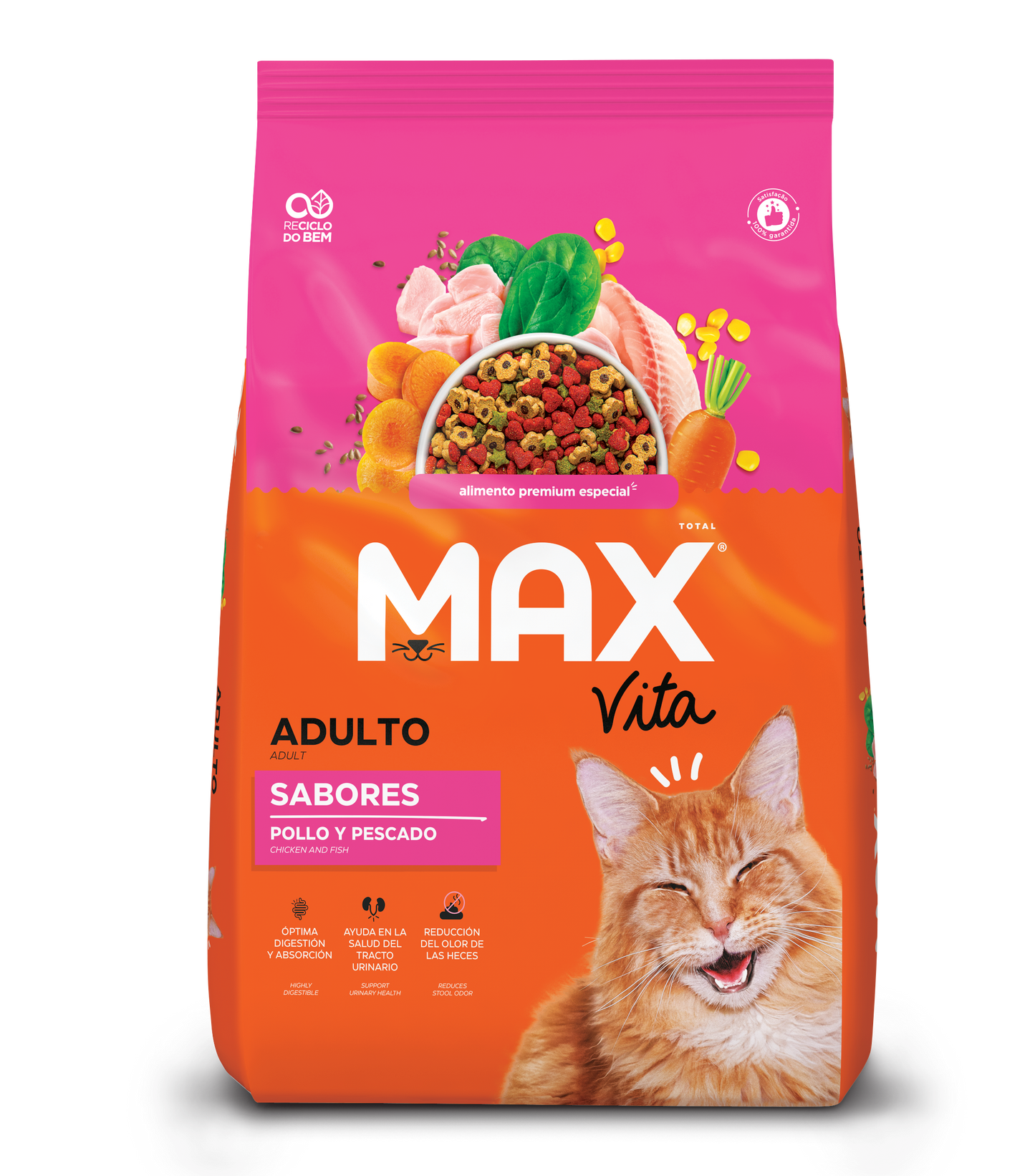 Max Comida para Gato Vita Adulto Sabores Pollo y Pescado