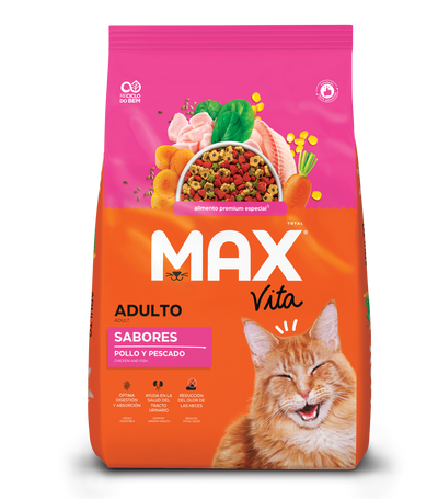 Max Comida para Gato Vita Adulto Sabores Pollo y Pescado