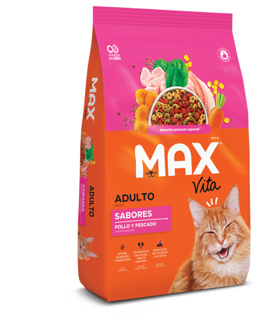 Max Comida para Gato Vita Adulto Sabores Pollo y Pescado