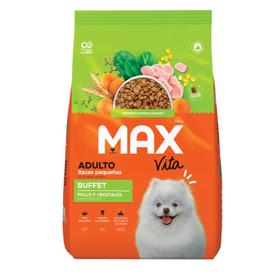 Max Comida Para Perro Vita Adulto Buffet Razas Pequeñas Pollo y Vegetales