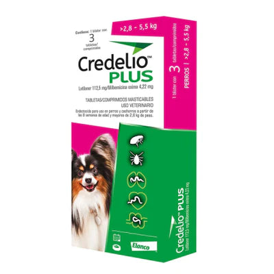 Credelio Plus 112.5/4.22 mg para Perros de 2,8 - 5,5 kg