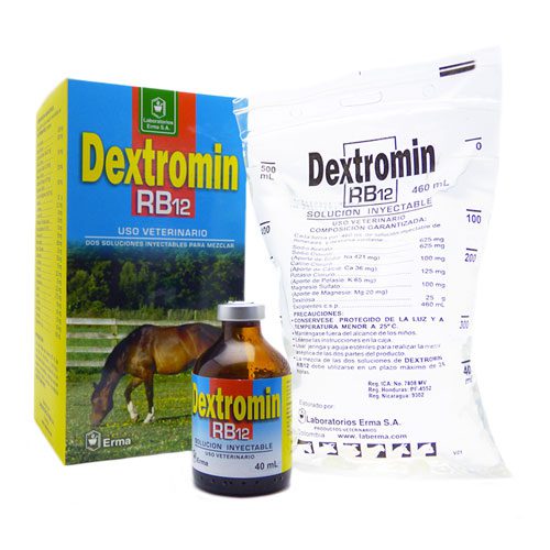 Dextromin RB12 - Solución Intravenosa con Aminoácidos y Vitaminas para Animales