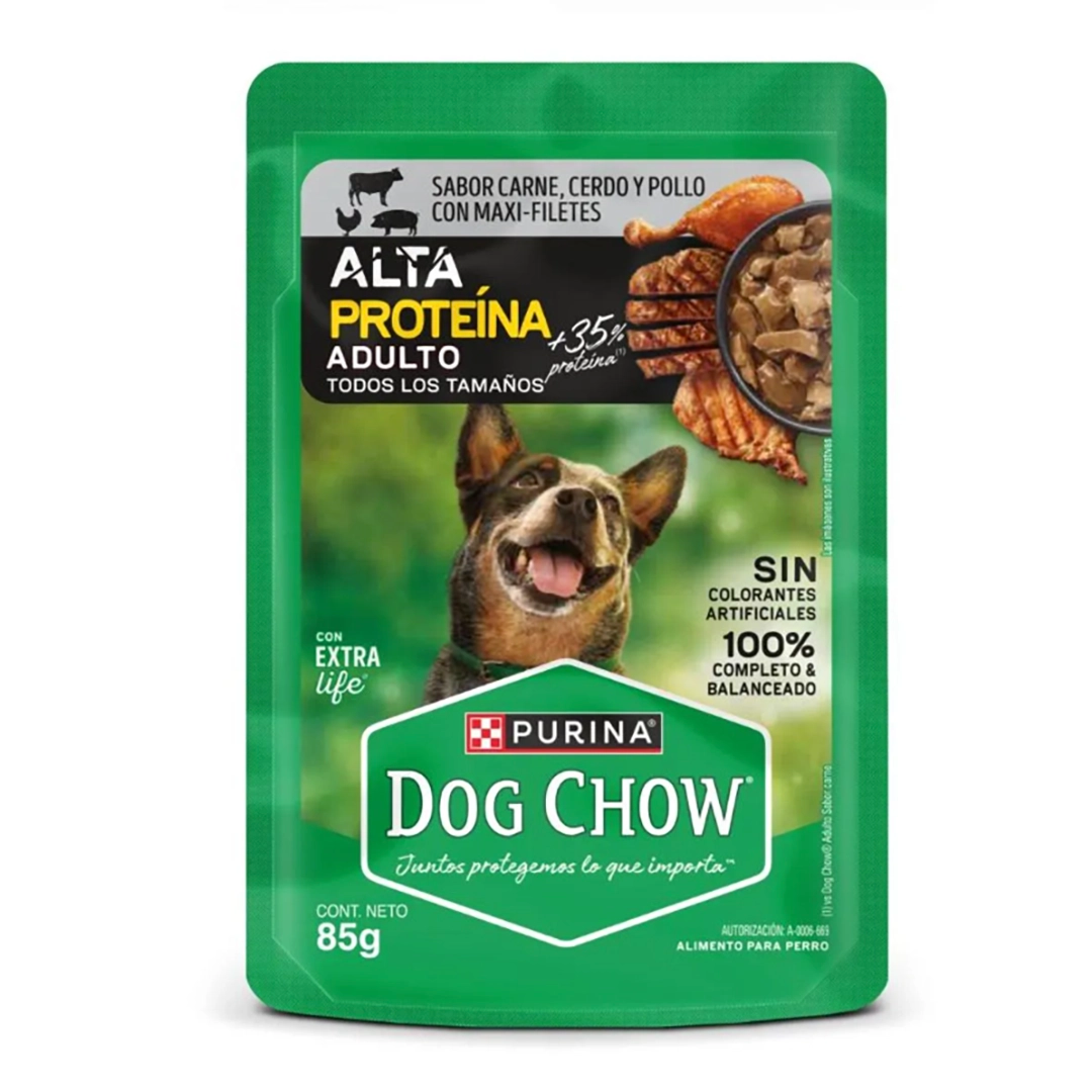 Purina® Dog Chow® Comida Húmeda para Perro Alta Proteína x 85 gr