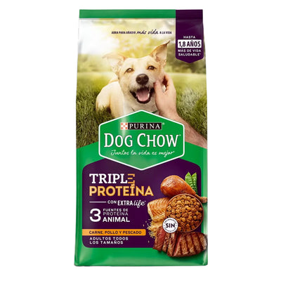 Purina® Dog Chow® Comida para Perro Triple Proteína Todos los Tamaños