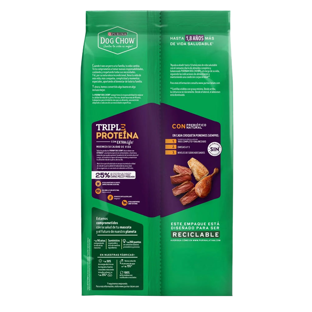 Purina® Dog Chow® Comida para Perro Triple Proteína Todos los Tamaños