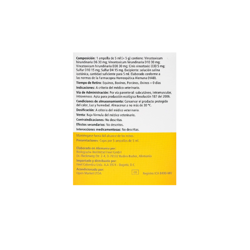 Engystol ad us vet Inyectable X Ampolla