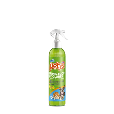 Eliminador de Olores Petys 280 ml para mascotas, fragancia cítrica o lavanda.