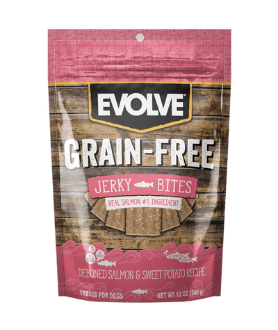 Evolve Grain-Free Snack para Perros Jerky Salmón