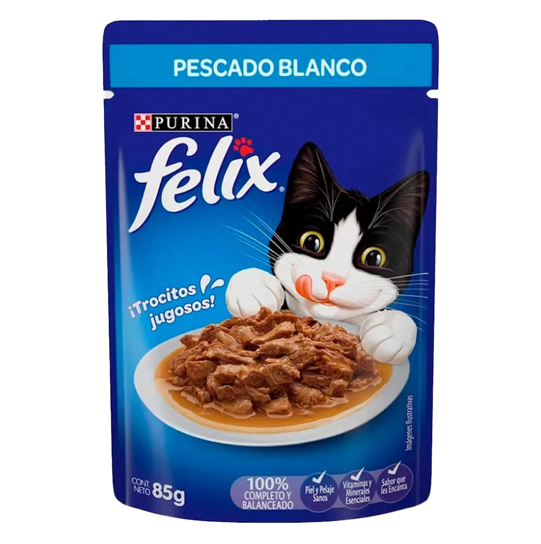 Purina® Felix® Comida Húmeda para Gatos Pescado Blanco x 85 gr