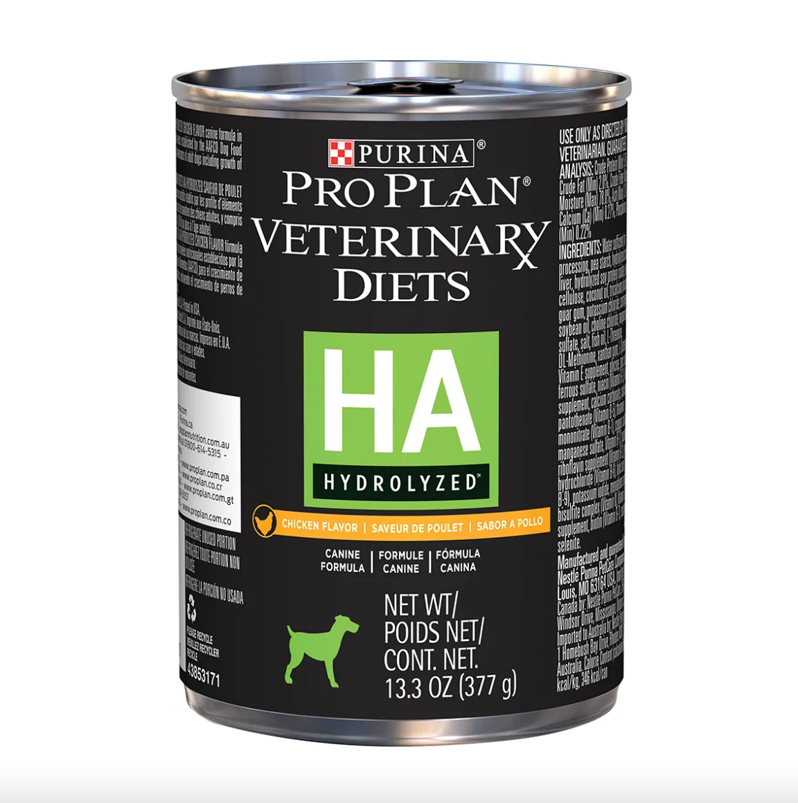 Purina® Pro Plan® Comida Húmeda Canine Veterinary Diets HA Hipersensibilidad Alimentaria x 377 gr