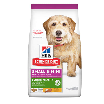 Hills Comida Para Perro Senior Vitality Razas Pequeñas Y Mini Pollo x 3.5 Lbs