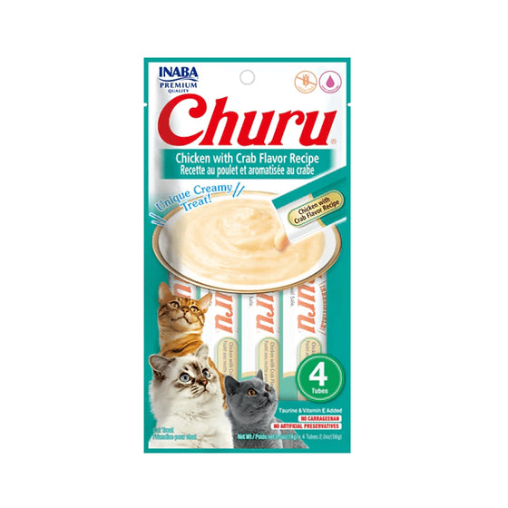 Churu Snack para Gatos Sabor a Pollo y Cangrejo x 4 u