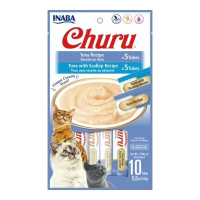 Churu Snack para Gatos x 10 u (5 atún - 5 atún y vieira)