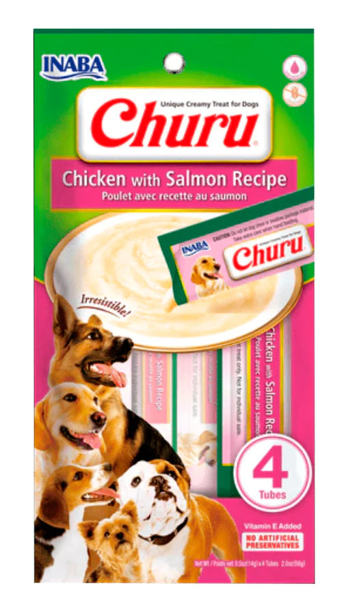 Churu Snack para Perros Sabor a Pollo - Salmón x 4 u