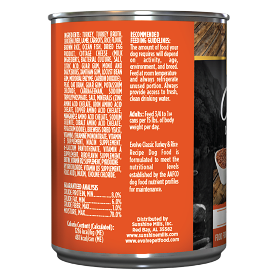 Evolve comida para Perro Classic Turkey & Brown Rice x 374 gr